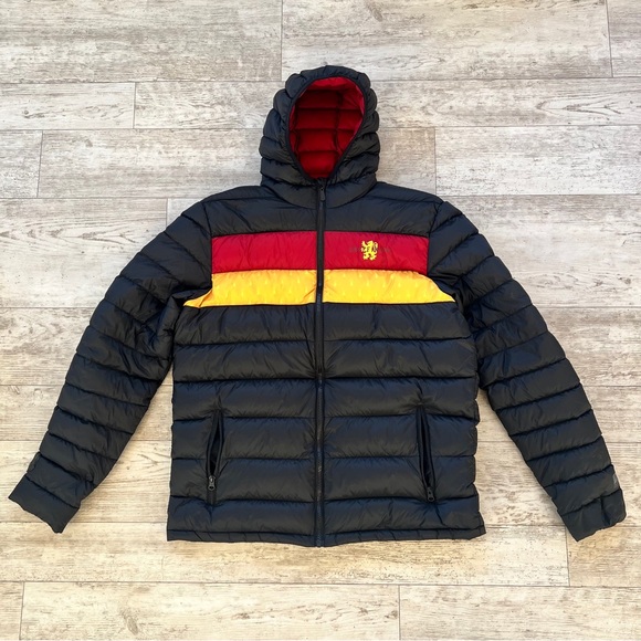 Harry Potter Hooded DownJacket Mens L Black Full Zip700 Fill Puffer Coat